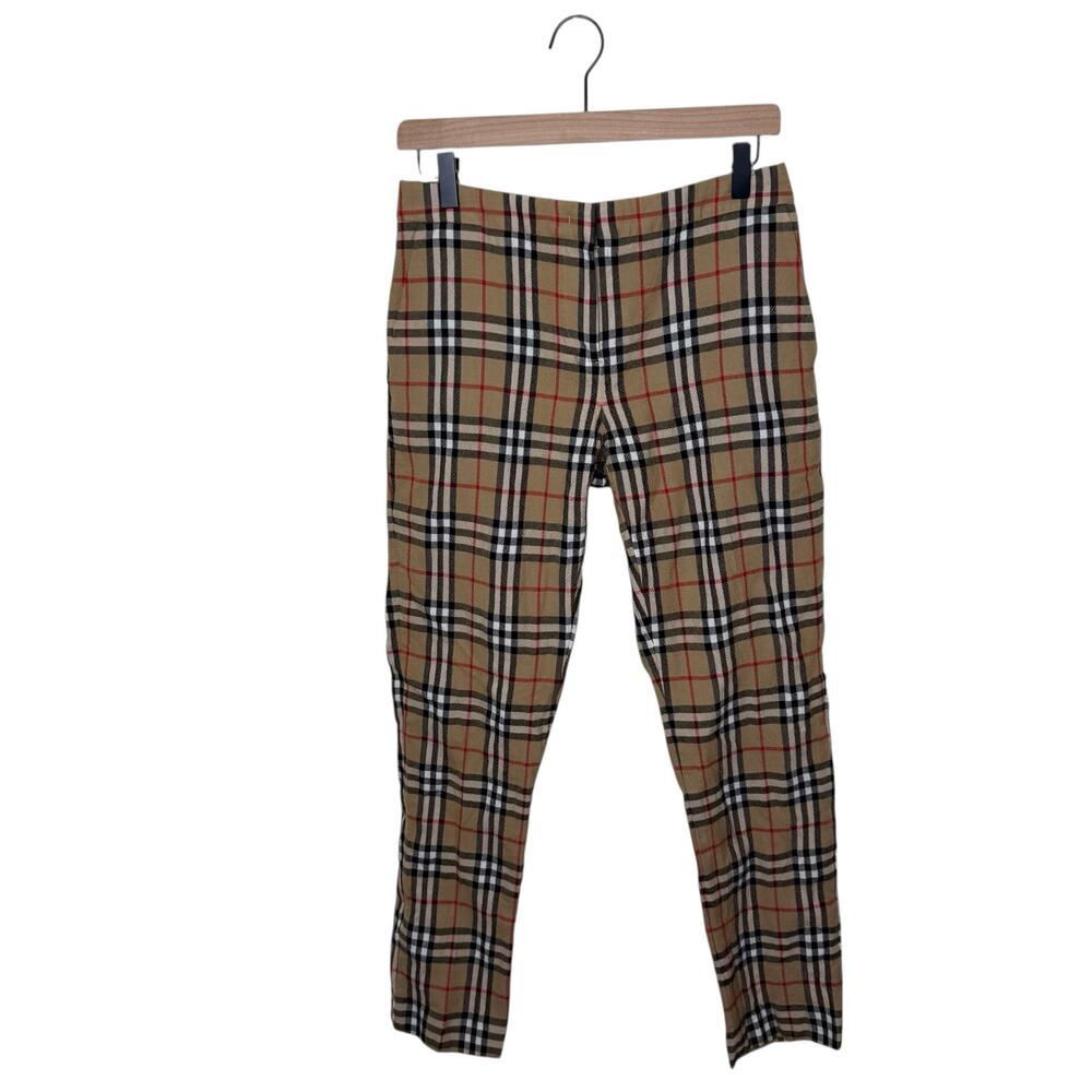 BURBERRY London 100% Wool Plaid Low Rise Ankle Pants